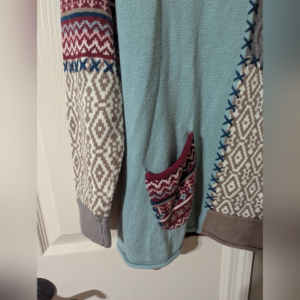 Coldwater Creek Medium Multicolor Patchwork Cowl … - image 2